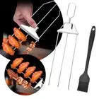 Stainless Steel Skewers for Kabobs 3 Prong Design Makes BBQ Grilling a Snap