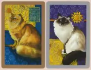 Cats Sitting Pretty - Pair of Modern Bridge Size Swap Playing Cards MINT