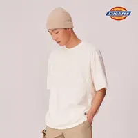 在飛比找momo購物網優惠-【Dickies】男女款米白色毛巾布滿版Logo文字編織短袖