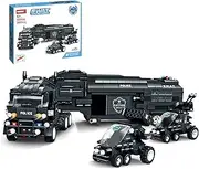 City Police Car Building Block Set, SWAT Mobile Command Center Truck Building Kit, STEM Toys for Kids 6-12, 1413 PCS