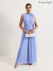 Phase Eight Blue Petite Lucie Tie Neck Jumpsuit (AN8765) | $367
