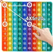 TDDTLA 9x9 Multiplication Table Game Toy, Push Pop Bubble Mathematical Operations, Mental Arithmetic and Fidget Sensory Toy.​Stress Reliever Anxiety ,Multiplication Toy