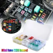 Mini Car Fuse Assortment Assorted Kit Blade Set Auto 120 pc Truck Automotive