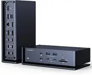 iVANKY FusionDock Max 1 Compatible with Thunderbolt 4, 20-in-1 Quad 6K@60Hz Monitor Docking Station, 40Gbps Dock for Mac M1/M2/M3/M4 Pro/Max, 2HDMI 2.0, 96W PD, 10Gbps USB, 2.5 GbE, SD/TF 4.0