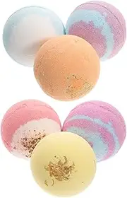 GLEAVI Set of 6 Bath Balls Bubble Making Balls Aromatherapy Travel-friendly Smooth Moisturize Exfoliate for Spa-like Bath