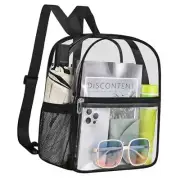 Clear Backpack Stadium Approved 12×12×6 Clear Mini Backpack 12in Black-mini