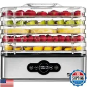 Magic Mill Food Dehydrator Machine | 5 Stackable Stainless Steel Trays Jerky