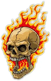 FIRE SKULL DEAD LEFT 3M STICKER USA MADE MARINE FIRE SOLDIER VEHICLE GHOST RIDER