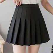 Pleated Mini Skirt with Inset Shorts White - L