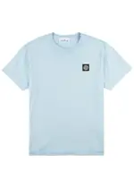 Stone Island Logo Cotton T-shirt - Light Blue L