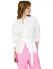 [LMND] Chiara Long Sleeve Backless Shirt in White