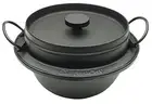 410-718 Japanese Cast Iron Gohan Nabe Rice Cooker Black