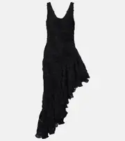 [Rotate] Rotate Floral ruffled midi dress AU 4 black
