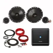 Alpine S-A32F Compact 4-Channel Amplifier w/ Pair of Alpine 6.5" Speakers Packag
