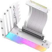 AsrMyjcx Vertical GPU Support Bracket GPU Bracket Brace Motherboard Accessory, Video Card Sag Holder GPU Mount GPU Support Kit, White with Light
