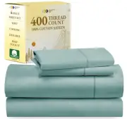 California Design Den 100% Cotton Sheets - Softest 4-Pc Queen Sheet Set, Cooling