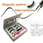 4pcs Natural Thick False Eyelashes Magnetic Eyeliner Eyelash Clip Tweezers Set