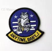 UNITED STATES NAVY F-14 TOMCAT ANY TIME ANYTIME BABY EMBROIDERED PATCH 3 INCHES