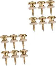 JEWEDECO 2sets Guitar Strap Fixing Nails Metal Guitar Belt Locks Accessory 6pcs*2