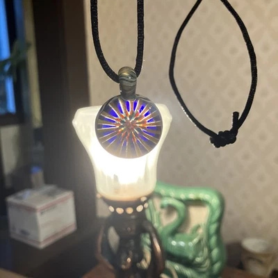 Hippie Handblown Glass By Emmett In Seattle ~ Pendant / necklace - amulet LUCK