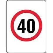 40 SPEED LIMIT PICTO Non Reflective Metal (Swing Stand Sign ONLY)