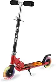 Scooter for Kids Ages 4-7 Girls and Boys, 2 Wheels LED Light Up 3 Adjustable Height Folding Kid Scooters with Kickstand & Rear Brake