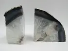 West Elm Polished Agate Stone Geode Bookends Purple White #9990N