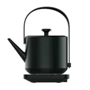 304 Stainless Steel Retro Electric Kettle With Long Spout Water Boiler Hand Flush Pot Small Teapot - JA Black