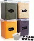 4 Pack Food Storage Containers, Bpa-Free Airtight Pantry Storage Containers & Ce
