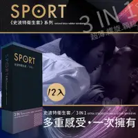 在飛比找momo購物網優惠-【SPORT 史波特】衛生套保險套 3IN1﹝超薄+螺紋+顆