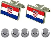 [Select Gifts] Shirt Dress Studs Croatia Flag Cufflinks