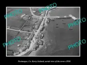 OLD POSTCARD SIZE PHOTO PORTMAGEE KERRY IRELAND, AERIAL VIEW OF TOWN c1950 1