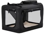 Collapsible Portable Dog Crate 28inch Medium/small Dogs 3 Door Soft Sided Black
