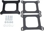 1 SET Black Carb spacers 1/2" Tall Open Phenolic Carburetor Spacer Compatible with Holley 4150/4160 4bbl. SBC BBC Carb