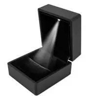 Pendant Box Black Jewelry Case Organizer with LED Light Gift Box Black Ring Box