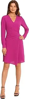 [Maggy London] Women's Faux Wrap Crepe Dress with Asymmetric Hem Workwear Office Event Date Night Out Guest of