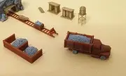 Outland Models Train Railway Ore Mining Accessories: Cart Truck Shanty.. N Scale