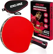 Idoraz Table Tennis Paddle Professional Racket - Ping Pong Racket with Carrying Case - ITTF Approved Rubber for Tournament Play