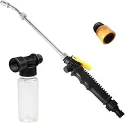 2-In-1 High Pressure Power Nozzle, Black Plastic+Metal with Foam Pot & Standard Connector