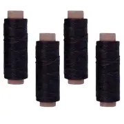 [4 Pack] Dark-Coffee Premium Waxed Polyester Thread for Leather Crafting, 1mm