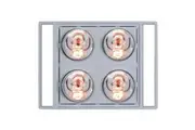 Heller 3 in 1 LED Ceiling Bathroom Exhaust Fan w Duct Kit Heat Globes Silver