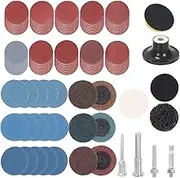 Glarks 30Pcs Sanding Discs Assortment Kit, 2 Inch Quick Change Discs Roll Lock Grinding Discs Multi Type Surface Conditioning Discs with 1/4 inch Backing Pad for Die Grinder Surface Rust Removal