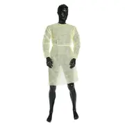 50pcs PP Clinical Disposable Yellow Isolation Medical Gown Level 1 Elastic Cuff Non Sterile - OS (XL, 2XL, 3XL)