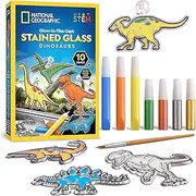 National Geographic Stained Glass Art Kit – Arts & Crafts for Kids, Make Window Sun Catchers, Creative Activities for Ages 4–8, Suncatcher Kit