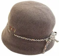在飛比找樂天市場購物網優惠-DAKS【日本代購】羊毛女士帽 秋冬款 日本製 棕色 - D