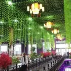 12 Pcs Artificial Rattan Leaves Greenery Centerpiece Hanging Garland Vine Faux
