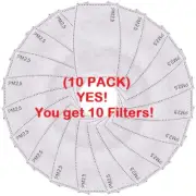 (10 PACK) PM2.5 Filter, 5 Layer Activated Carbon Protection Replacement Filters