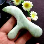 Chinese Natural Jade Stone Gua Sha Massager Foot Acupuncture Point Stick Tools