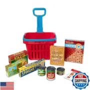Melissa and Doug Fill and Roll Grocery Basket Play Set With Play Food Boxes a