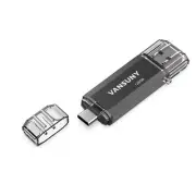 128GB Type C Flash Drive 2 in 1 OTG USB 3.0 + USB C Memory Stick with Keychai...